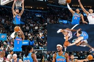 志在卫冕!雷霆8胜0负创队史最佳开局 赛后官方分享海报